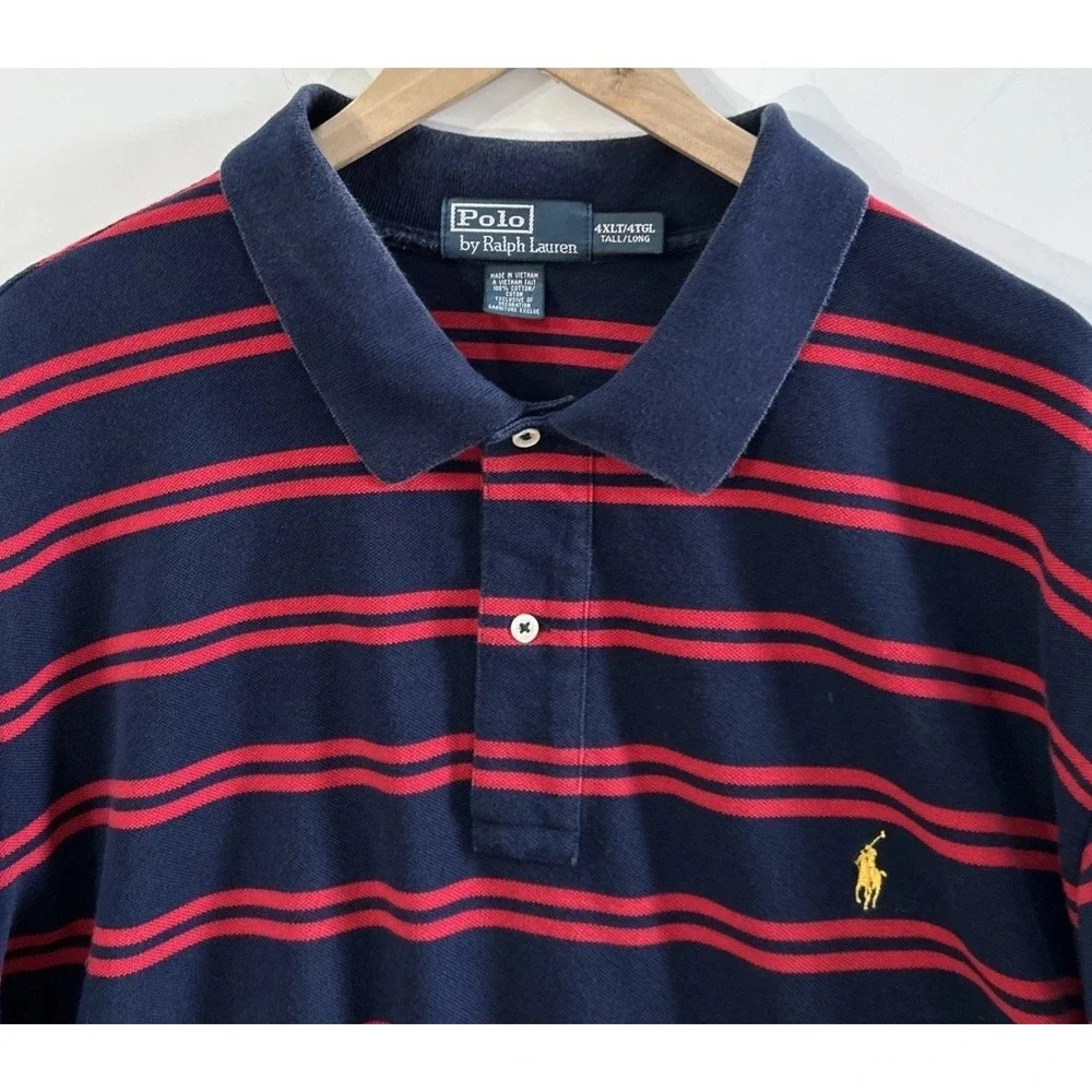 Mens Big & Tall Polo Ralph Lauren Polo Shirt Sz 4XLT 4XL Tall Striped